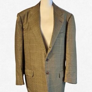 Men’s Loro Piana 100% cashmere brown houndstooth blazer